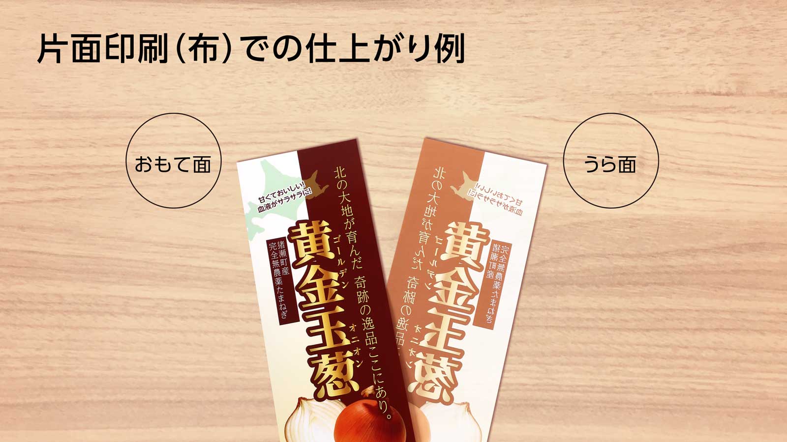 片面印刷での仕上がり例